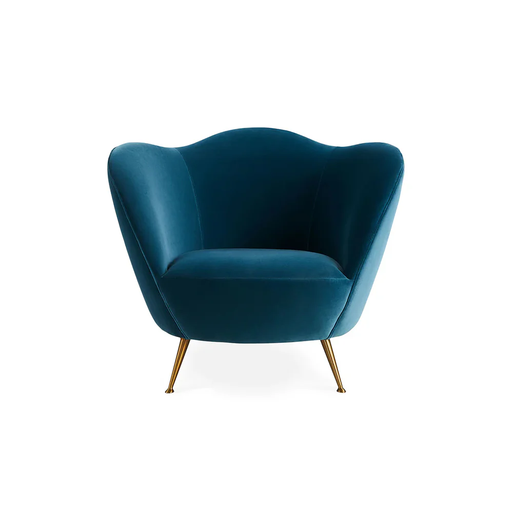 Jonathan Adler Ripple Armchair – Varese Petrol Velvet
