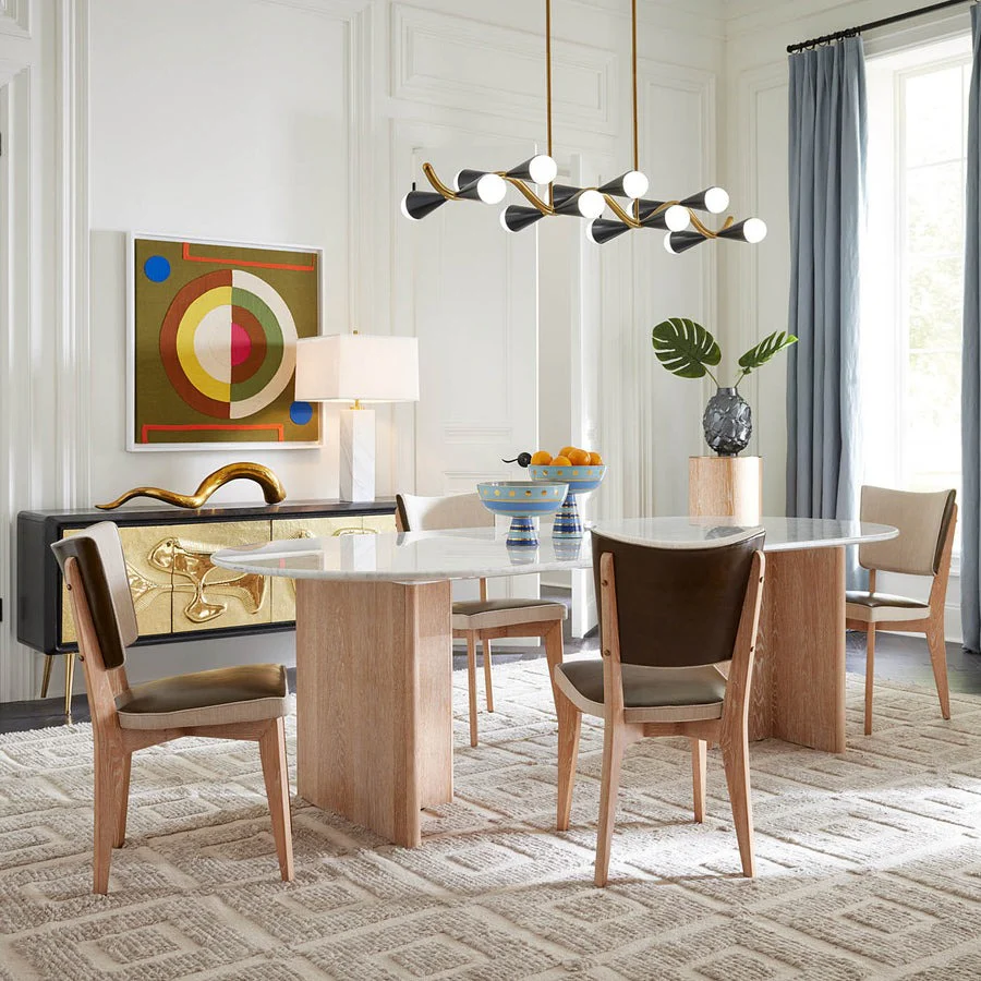 Jonathan Adler Rive Gauche Dining Chair – Oatmeal and Olive Green - Image 6
