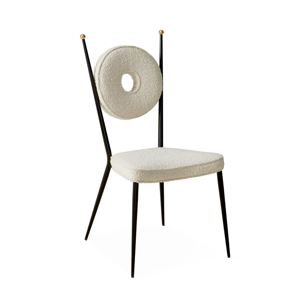 Jonathan Adler Rondo Dining Chair – Oatmeal Bouclé - Image 2
