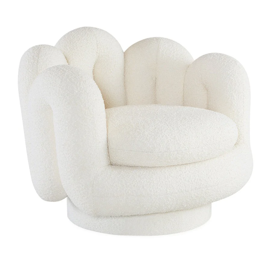 Jonathan Adler Serpentine Swivel Chair – Olympus Oatmeal Bouclé - Image 2