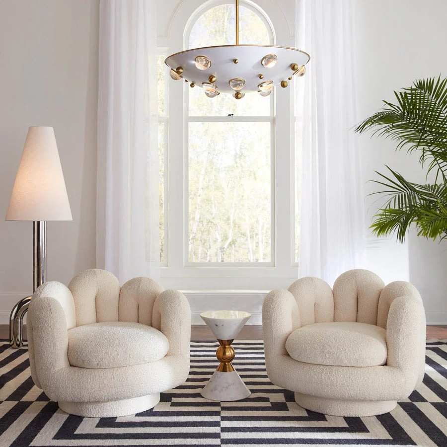 Jonathan Adler Serpentine Swivel Chair – Olympus Oatmeal Bouclé - Image 8