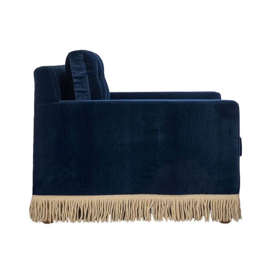 Jonathan Adler Wright Lounge Chair with Bullion Fringe – Canterbury Navy - Image 3