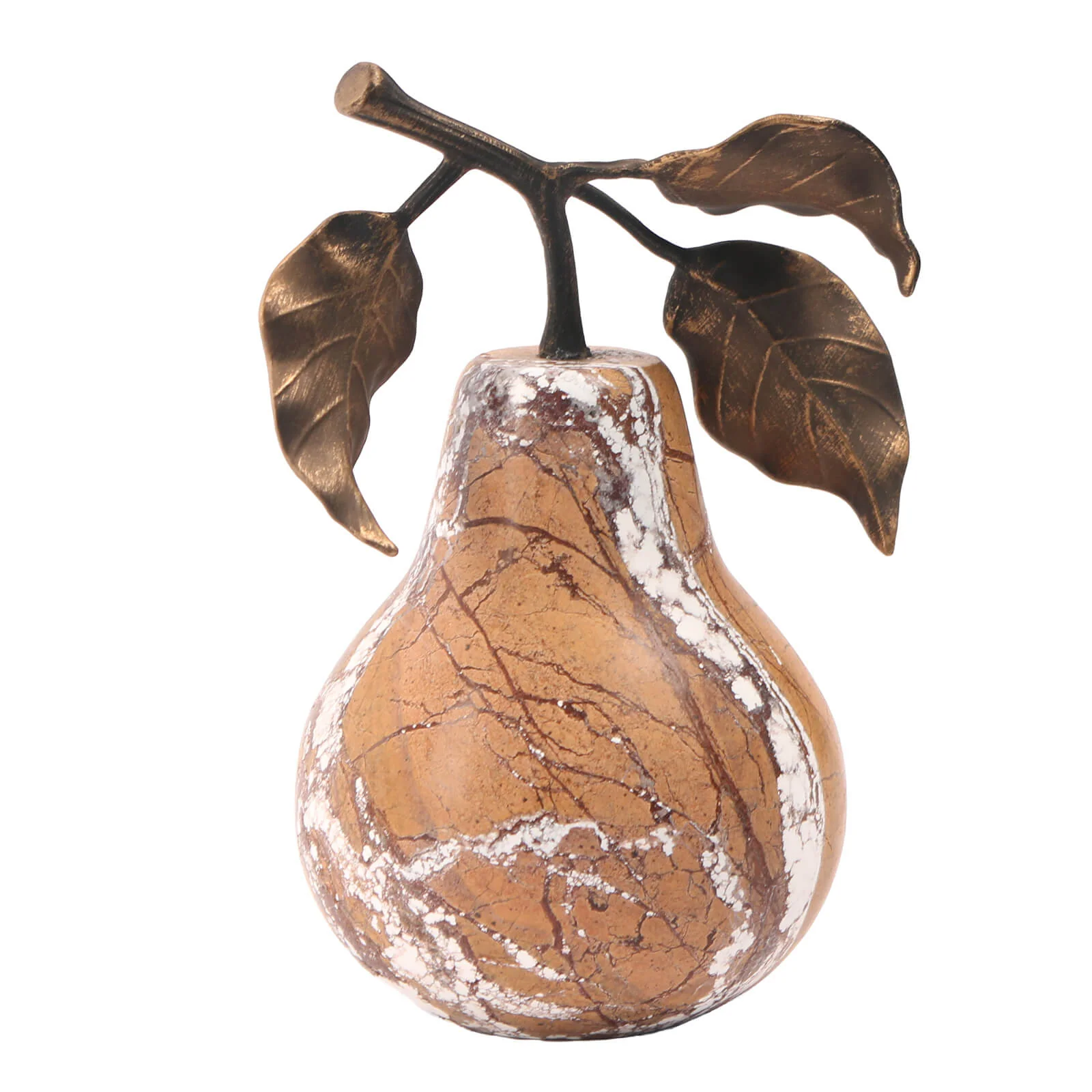 Keiichi Pear Ornament – Golden Bronze Marble - Image 4