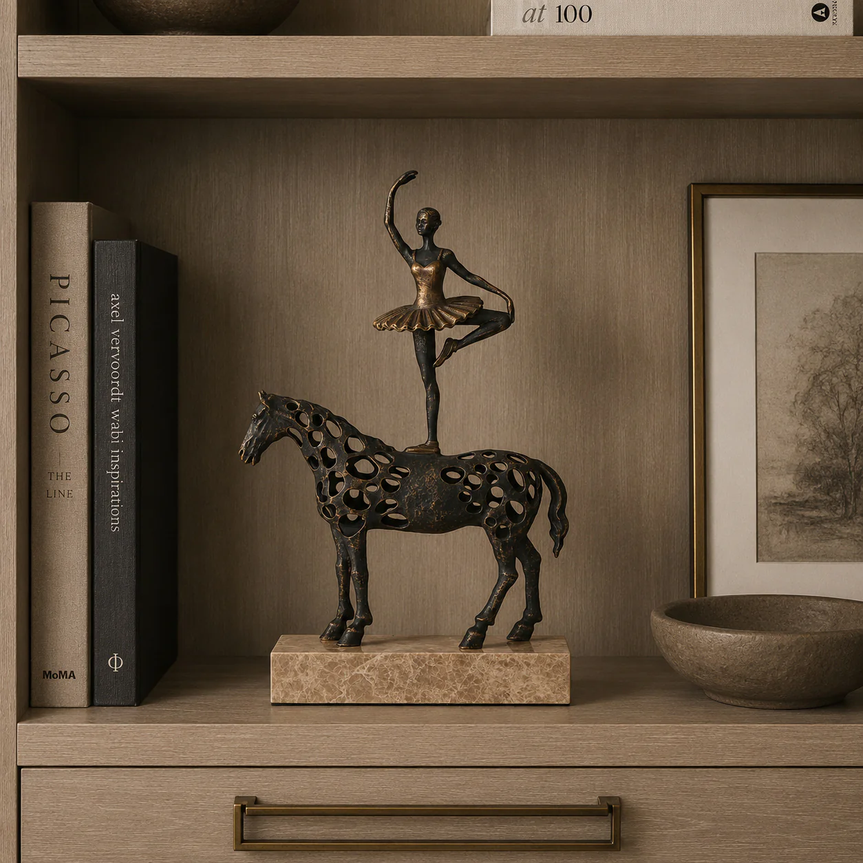 Keiichi Dancing Balance Sculpture – Dark Bronze - Image 5
