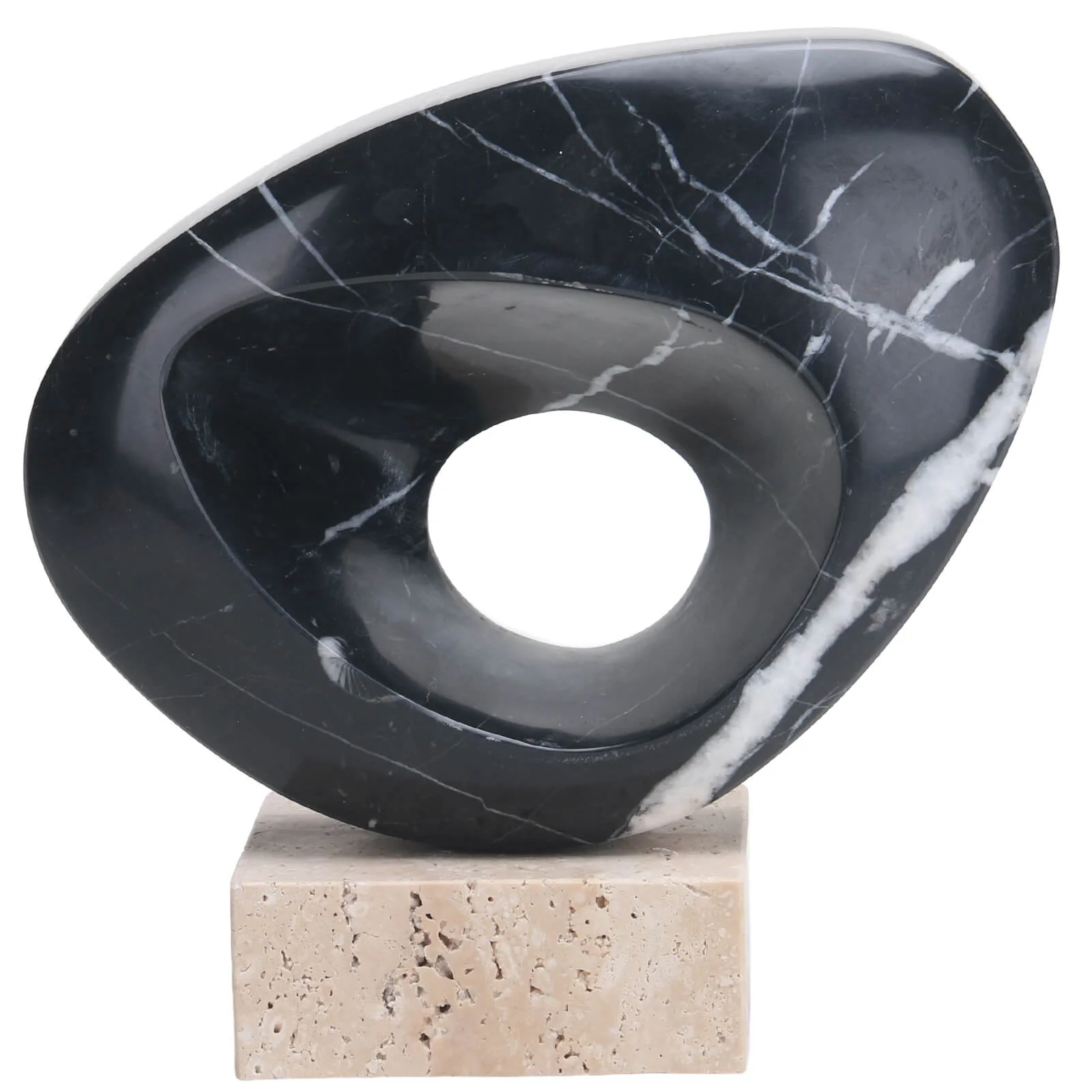 Keiichi Geometric Sculpture – Black Marble