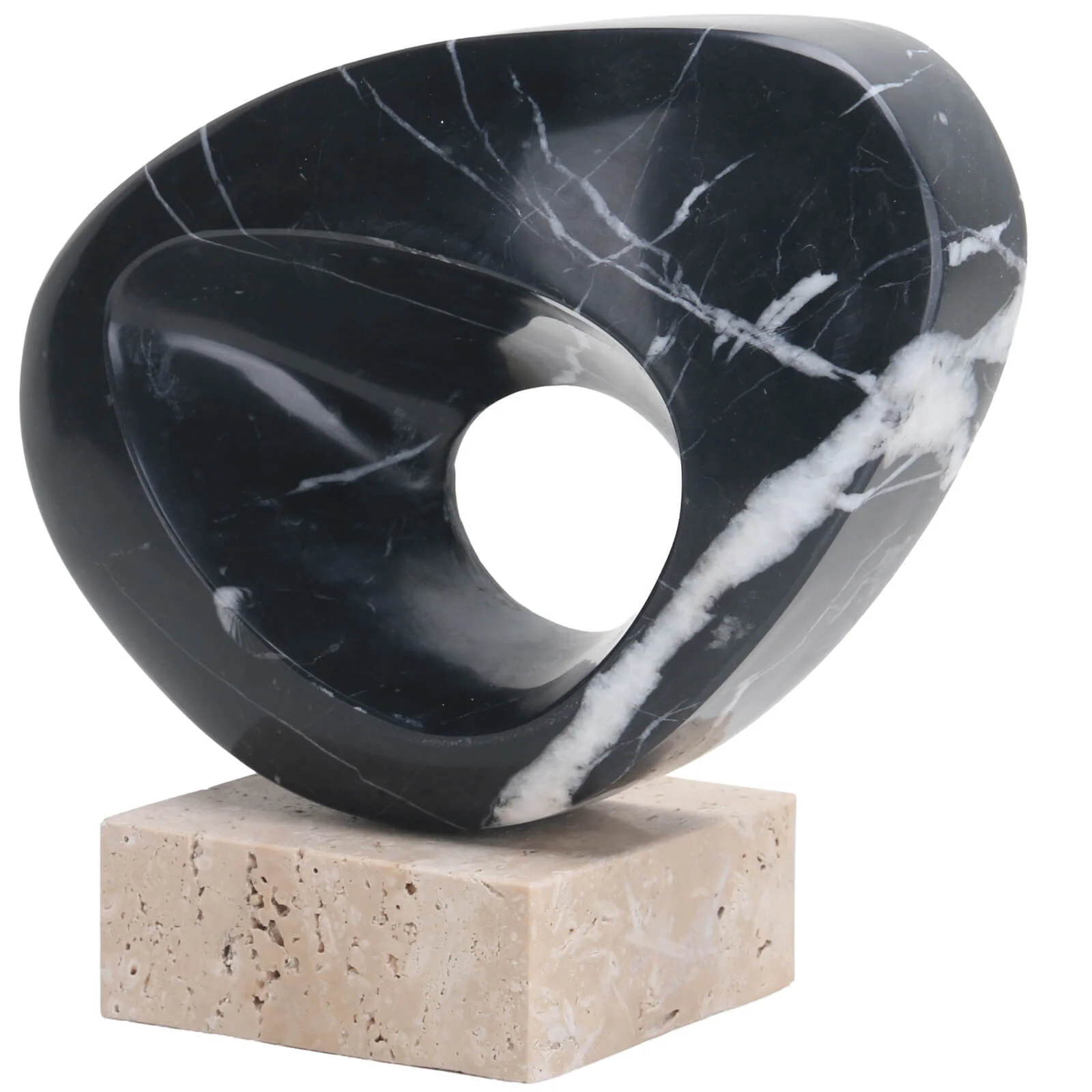 Keiichi Geometric Sculpture – Black Marble - Image 3