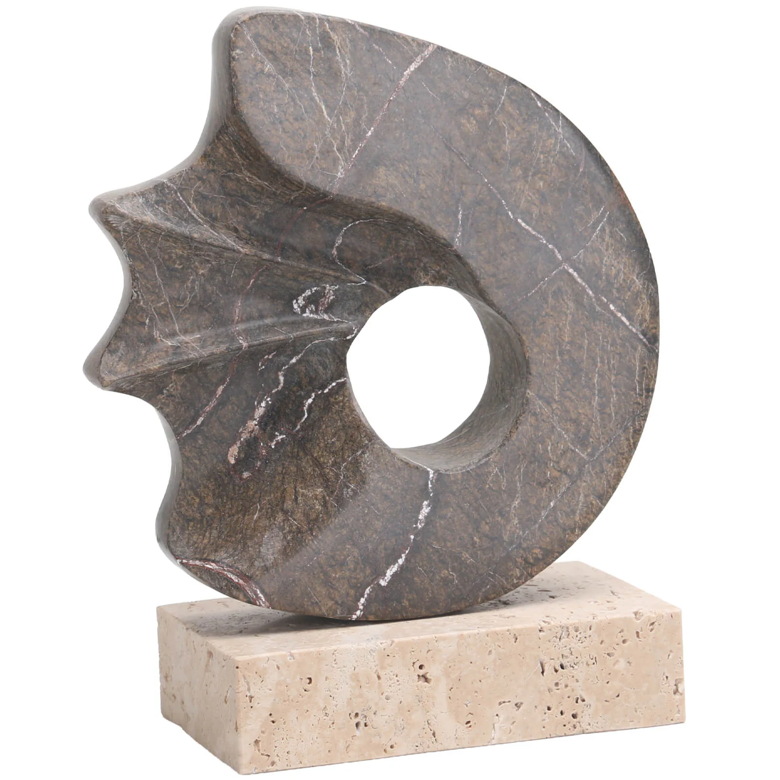 Keiichi Geometric Sculpture – Brown Marble - Image 4