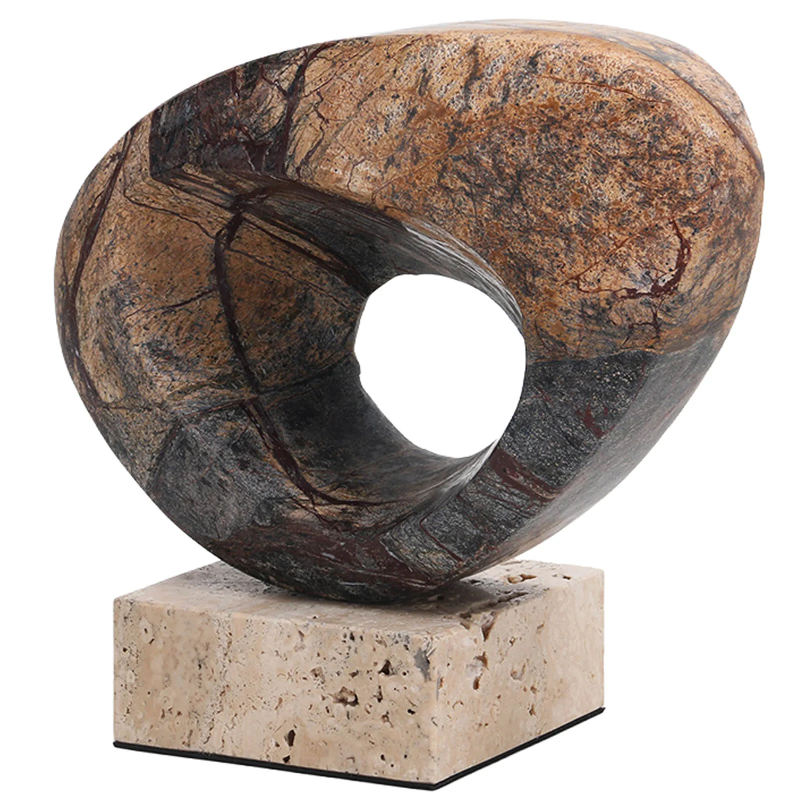 Keiichi Geometric Sculpture – Coffee Marble