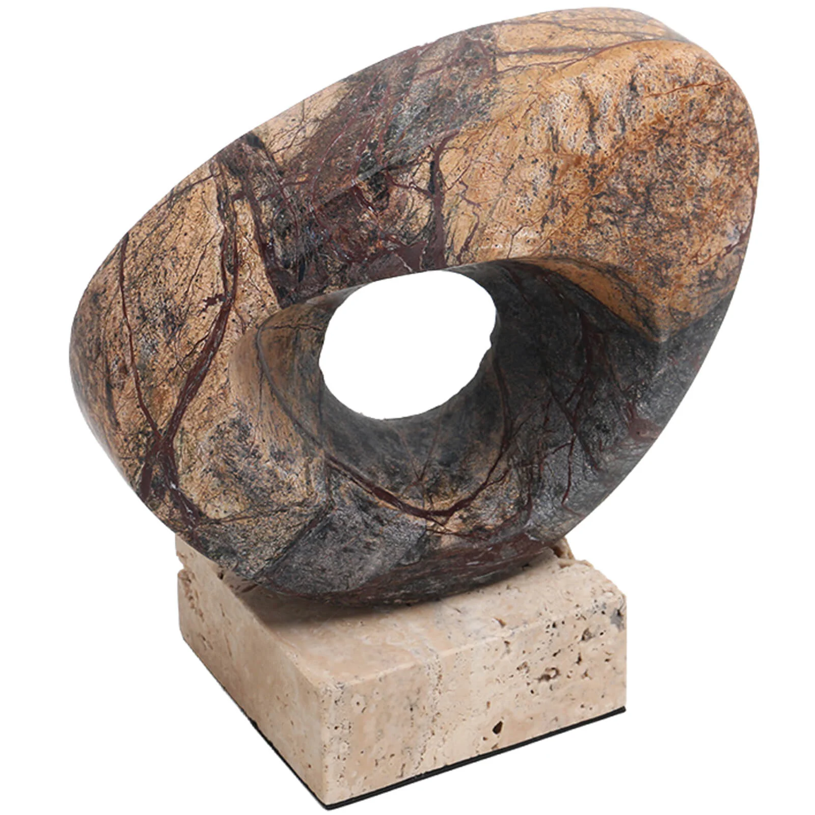 Keiichi Geometric Sculpture – Coffee Marble - Image 2