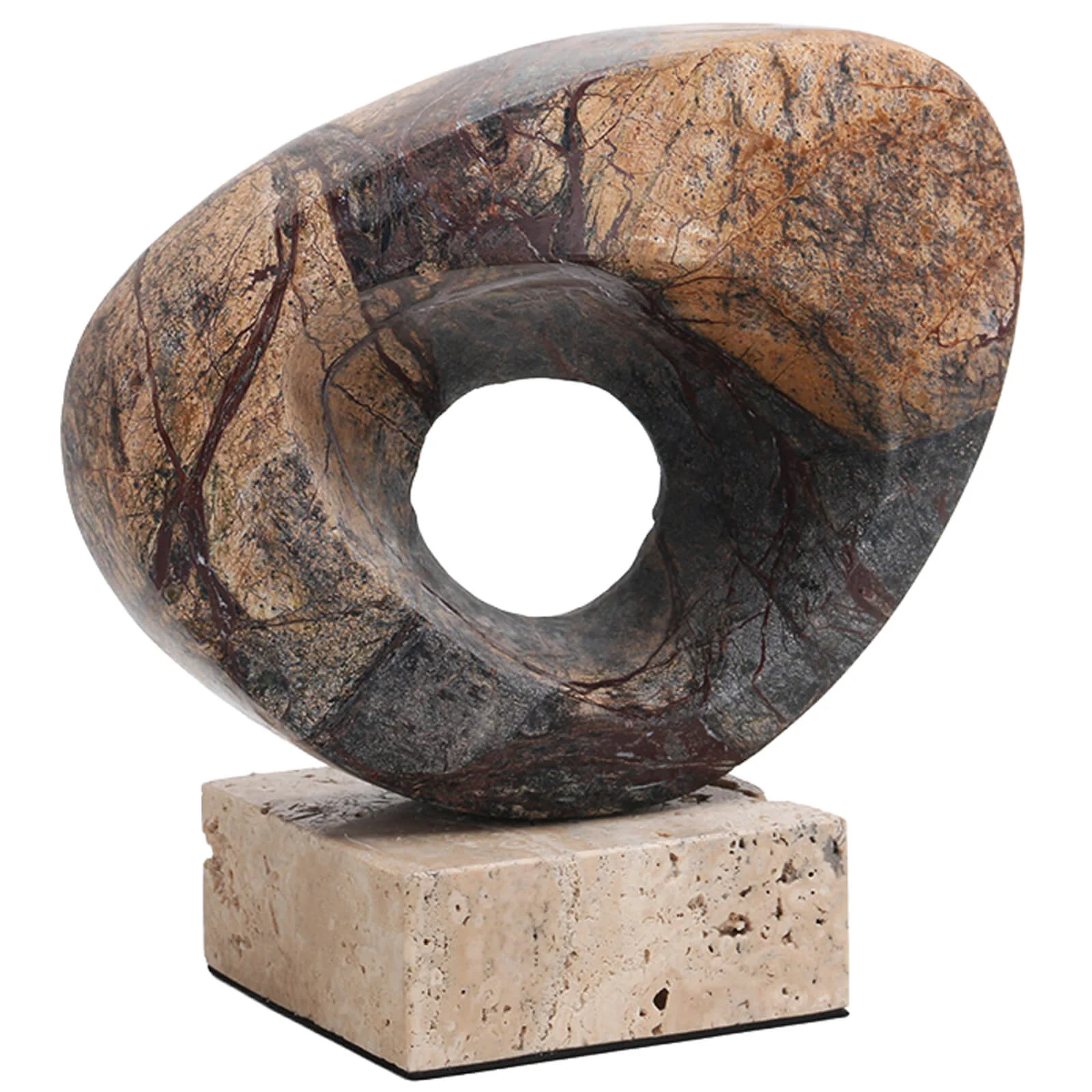 Keiichi Geometric Sculpture – Coffee Marble - Image 4