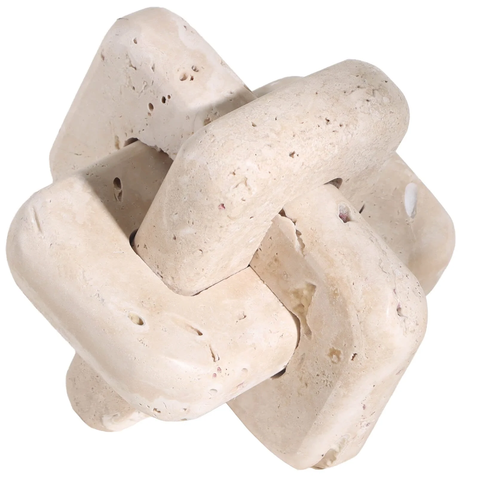 Keiichi Loop Sculpture – Large – Beige Travertine - Image 3
