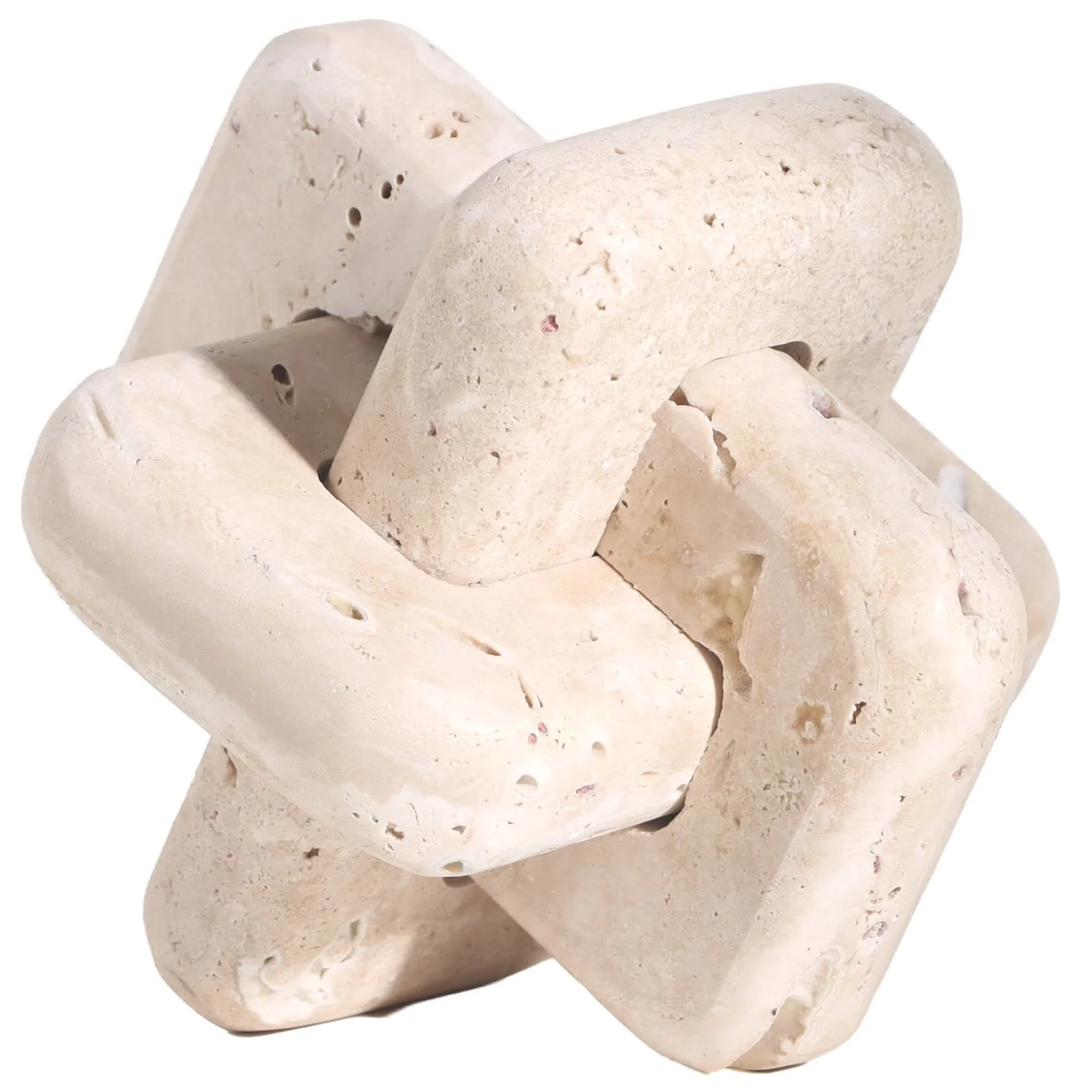 Keiichi Loop Sculpture – Large – Beige Travertine - Image 4