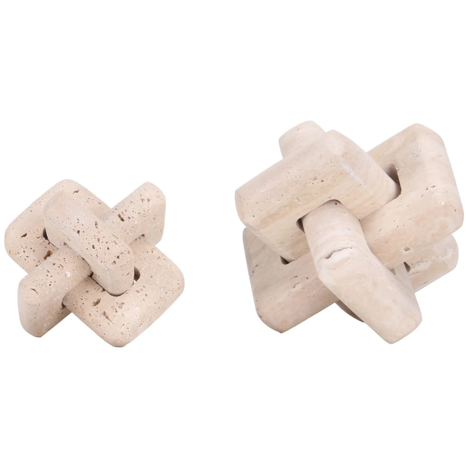 Keiichi Loop Sculpture – Large – Beige Travertine - Image 5