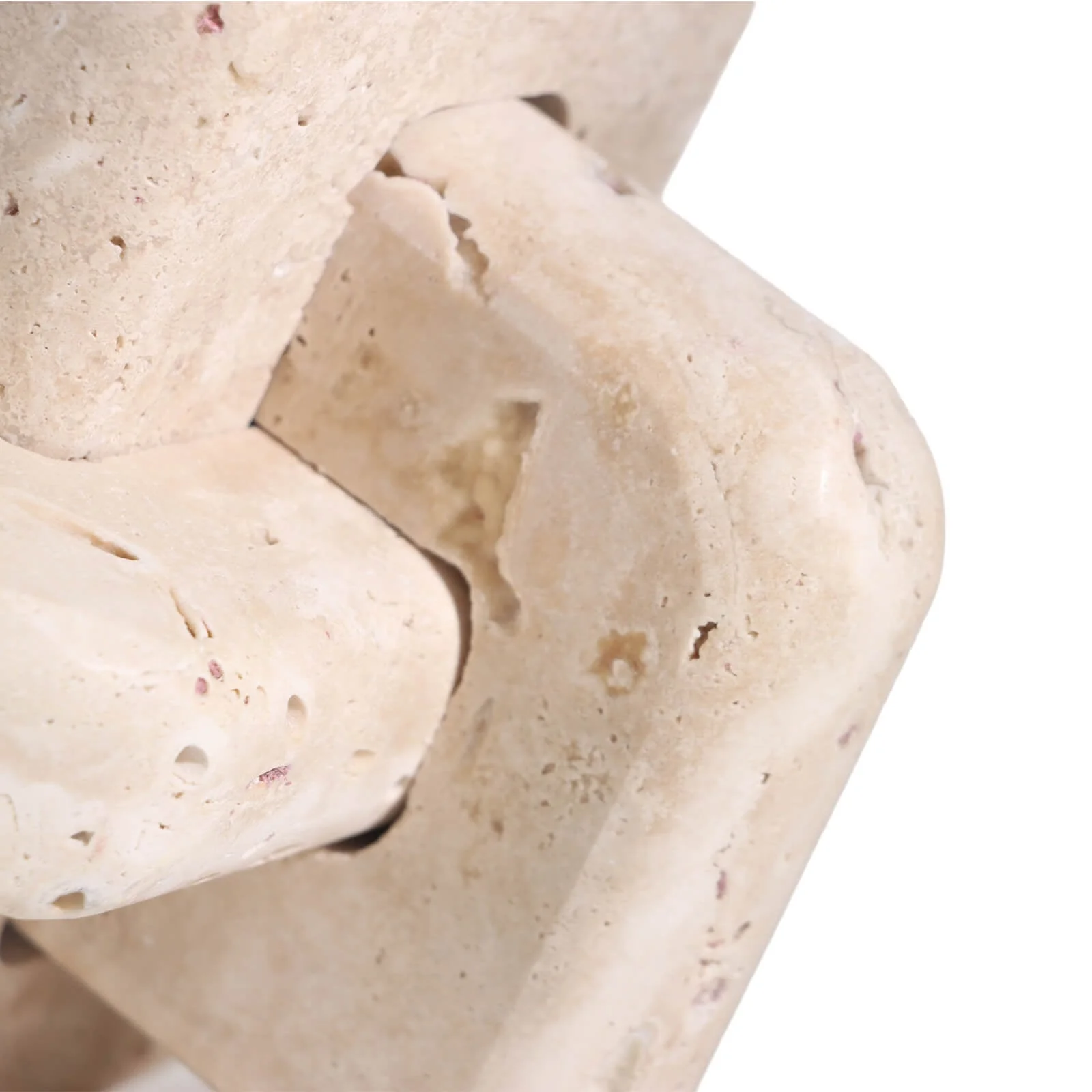 Keiichi Loop Sculpture – Large – Beige Travertine - Image 7