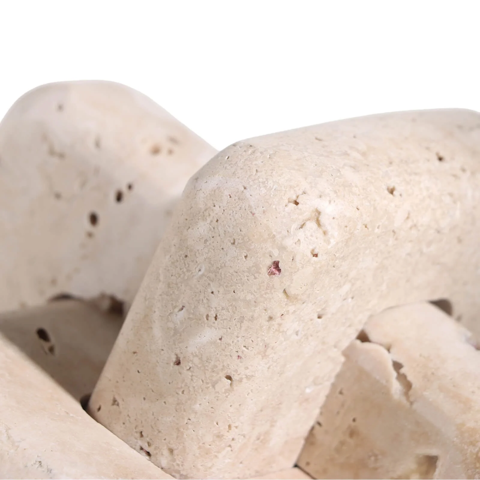 Keiichi Loop Sculpture – Small – Beige Travertine - Image 4