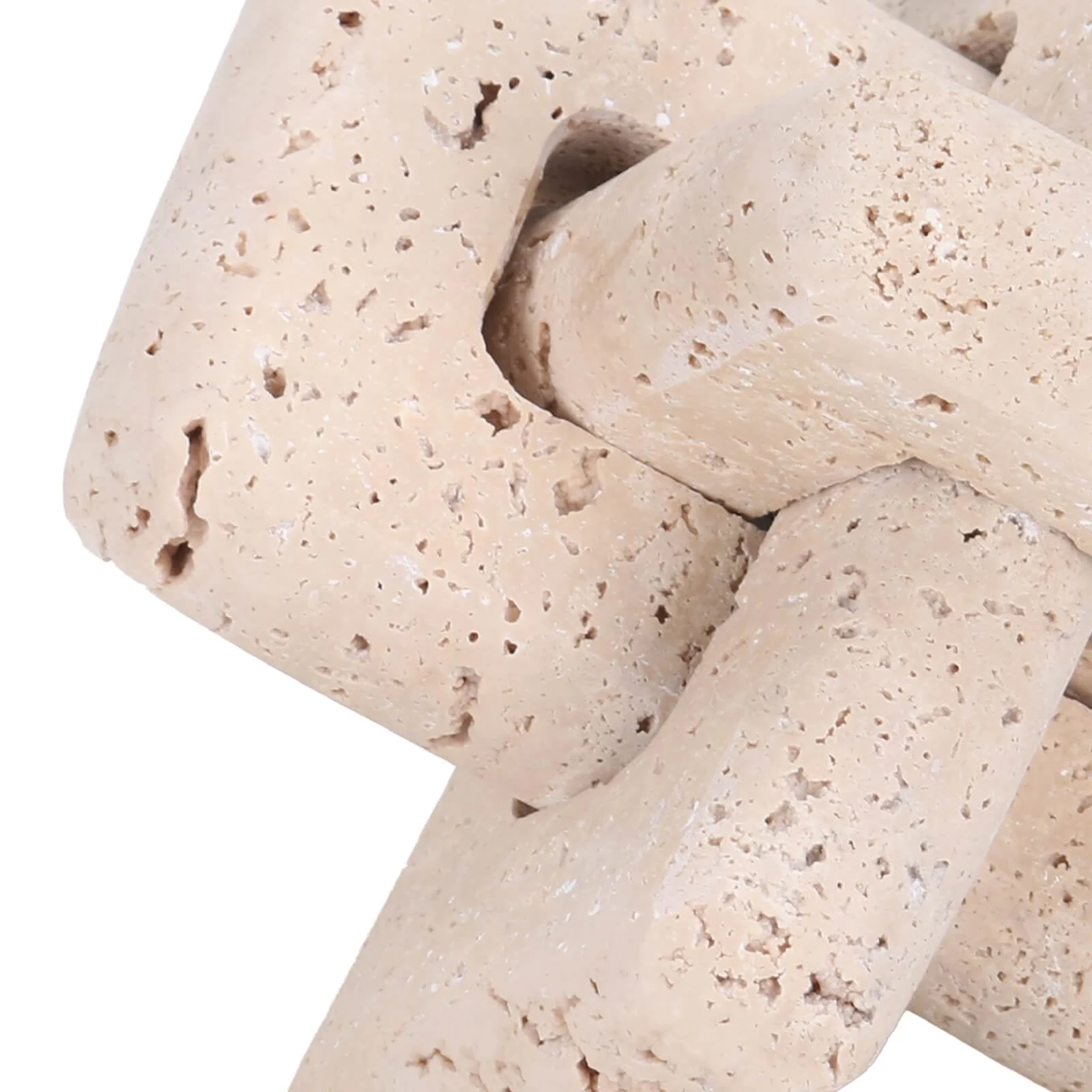 Keiichi Loop Sculpture – Small – Beige Travertine - Image 5