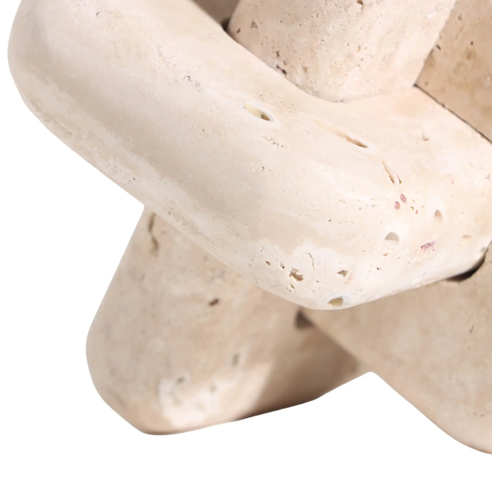Keiichi Loop Sculpture – Small – Beige Travertine - Image 6