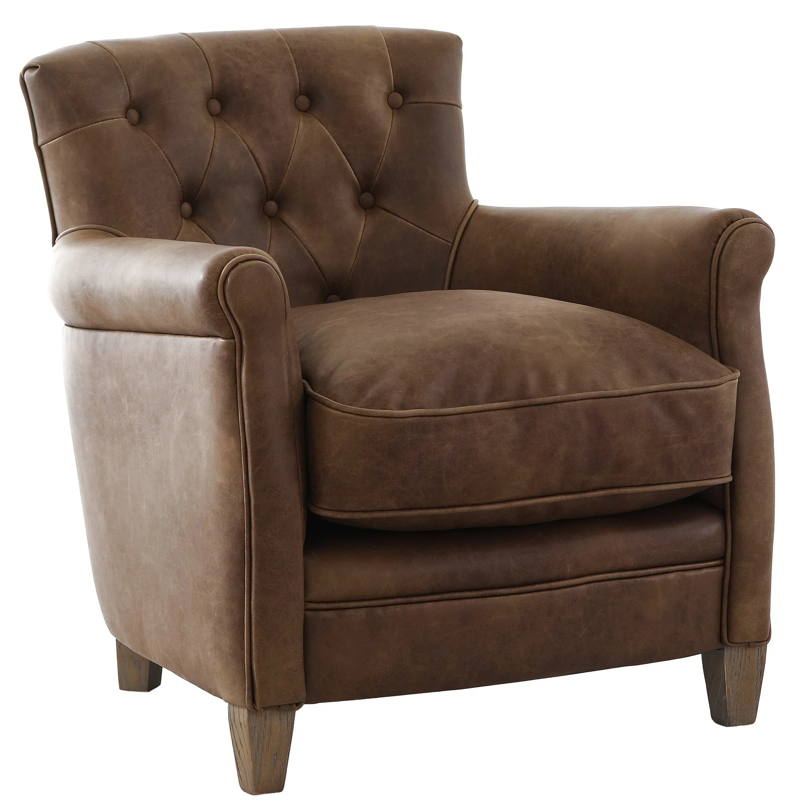 Keiichi Oxford Club Chair – Chocolate Leather - Image 2