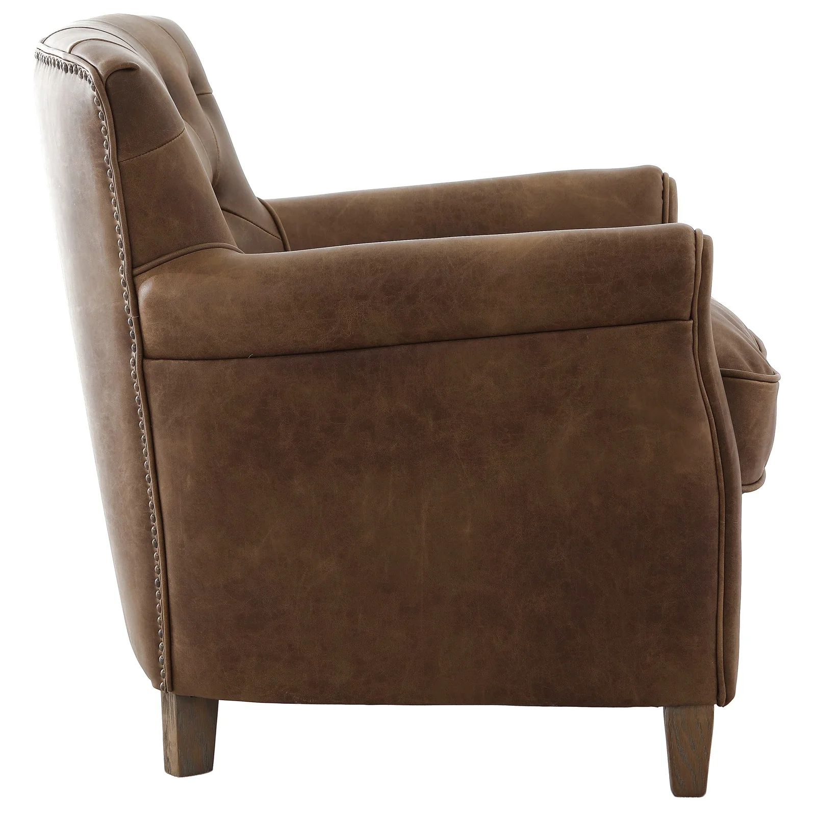 Keiichi Oxford Club Chair – Chocolate Leather - Image 3