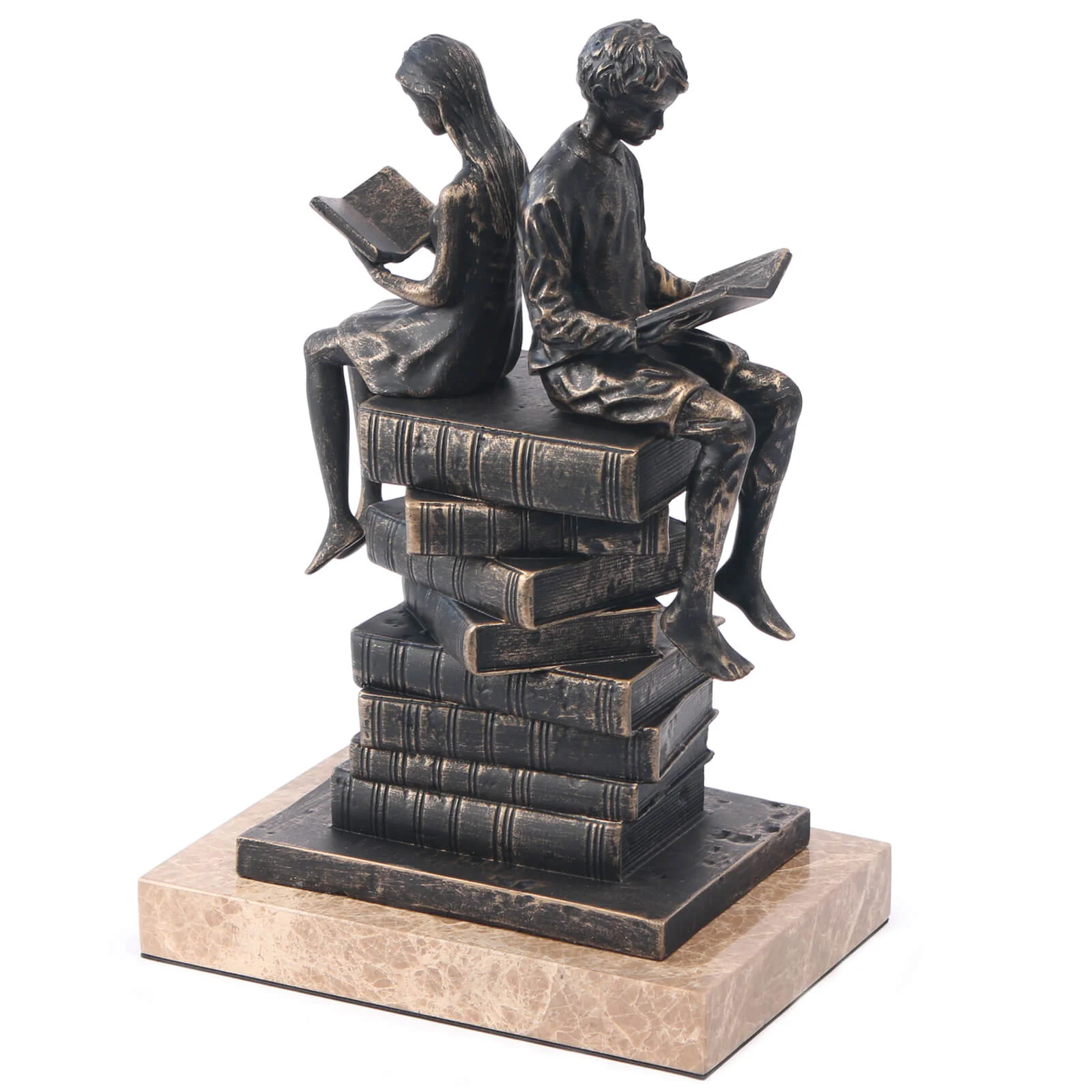 Keiichi Reading Figures Sculpture