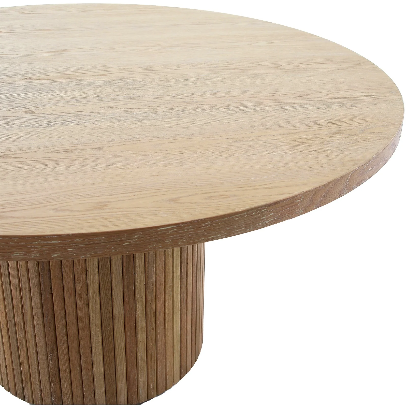 Keiichi Reeded Oak Round Dining Table - Image 4