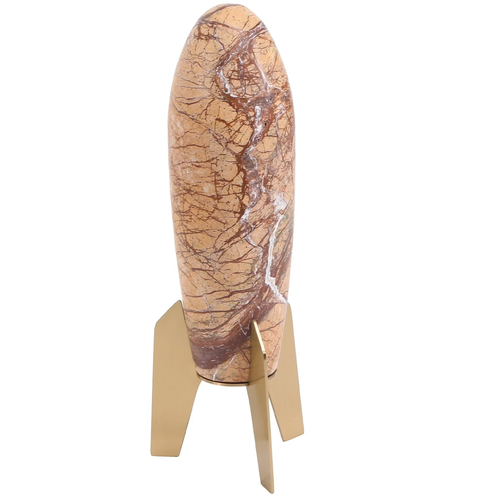 Keiichi Rocket Sculpture – Brown Marble – Large - Image 3
