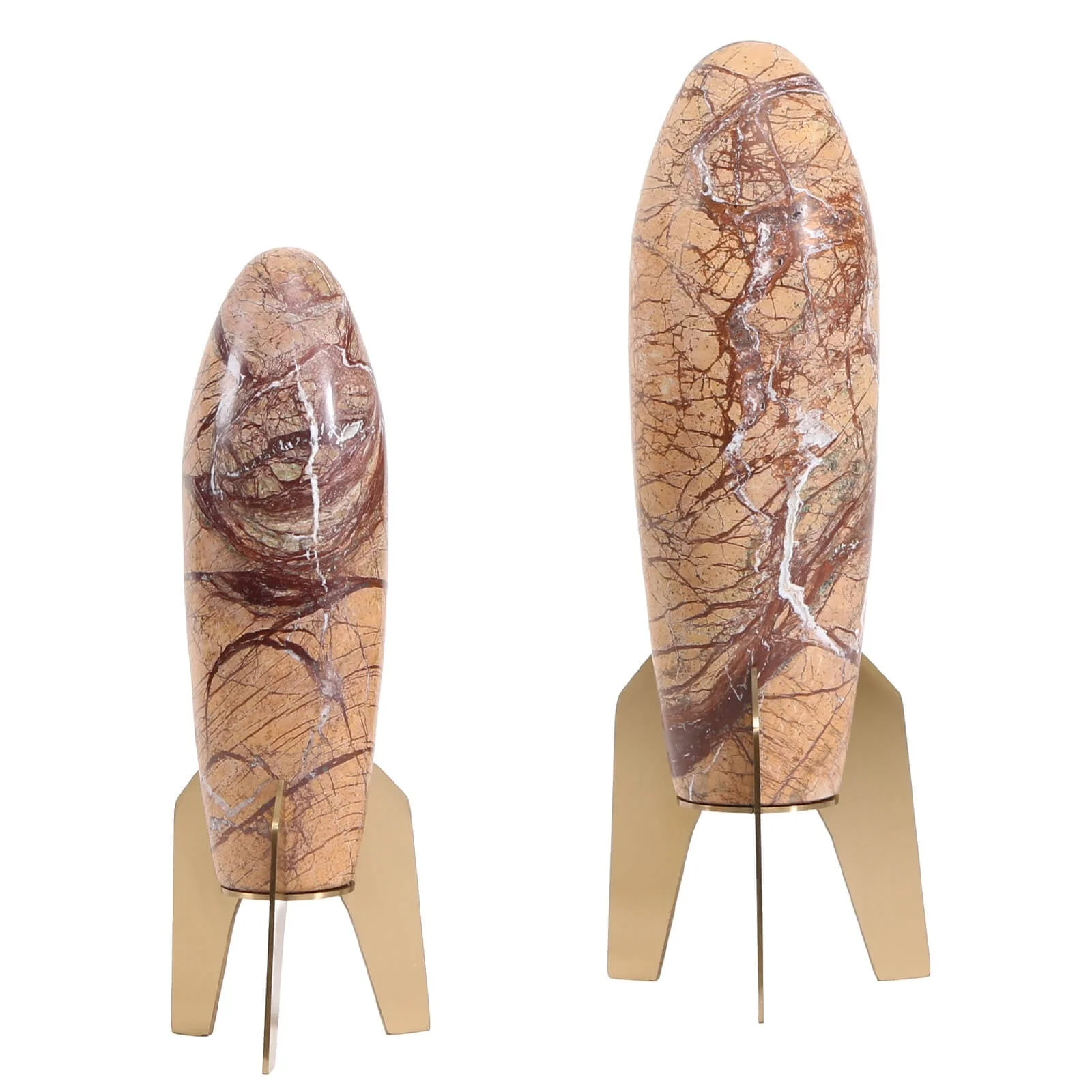 Keiichi Rocket Sculpture – Brown Marble – Large - Image 4