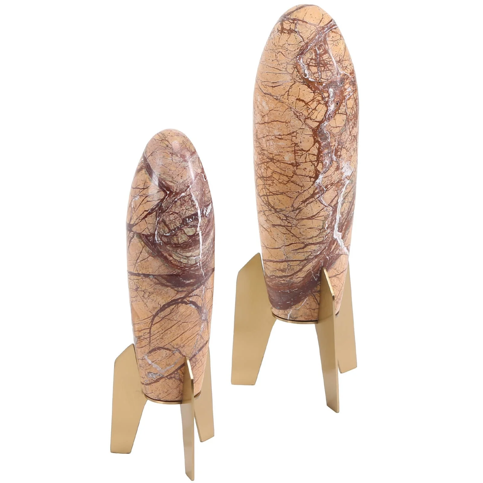 Keiichi Rocket Sculpture – Brown Marble – Large - Image 5