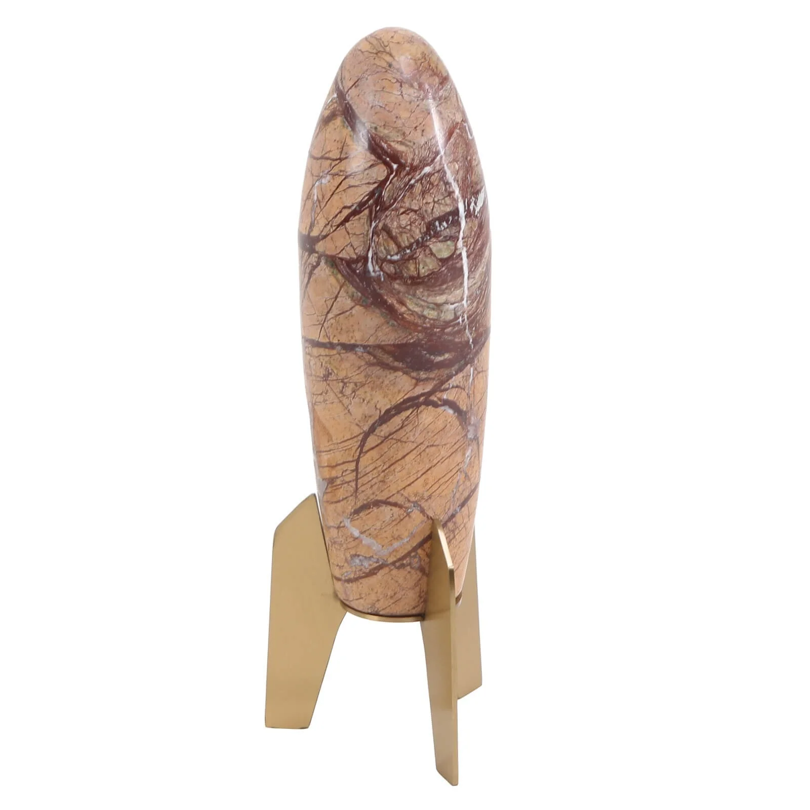 Keiichi Rocket Sculpture – Brown Marble – Small - Image 2