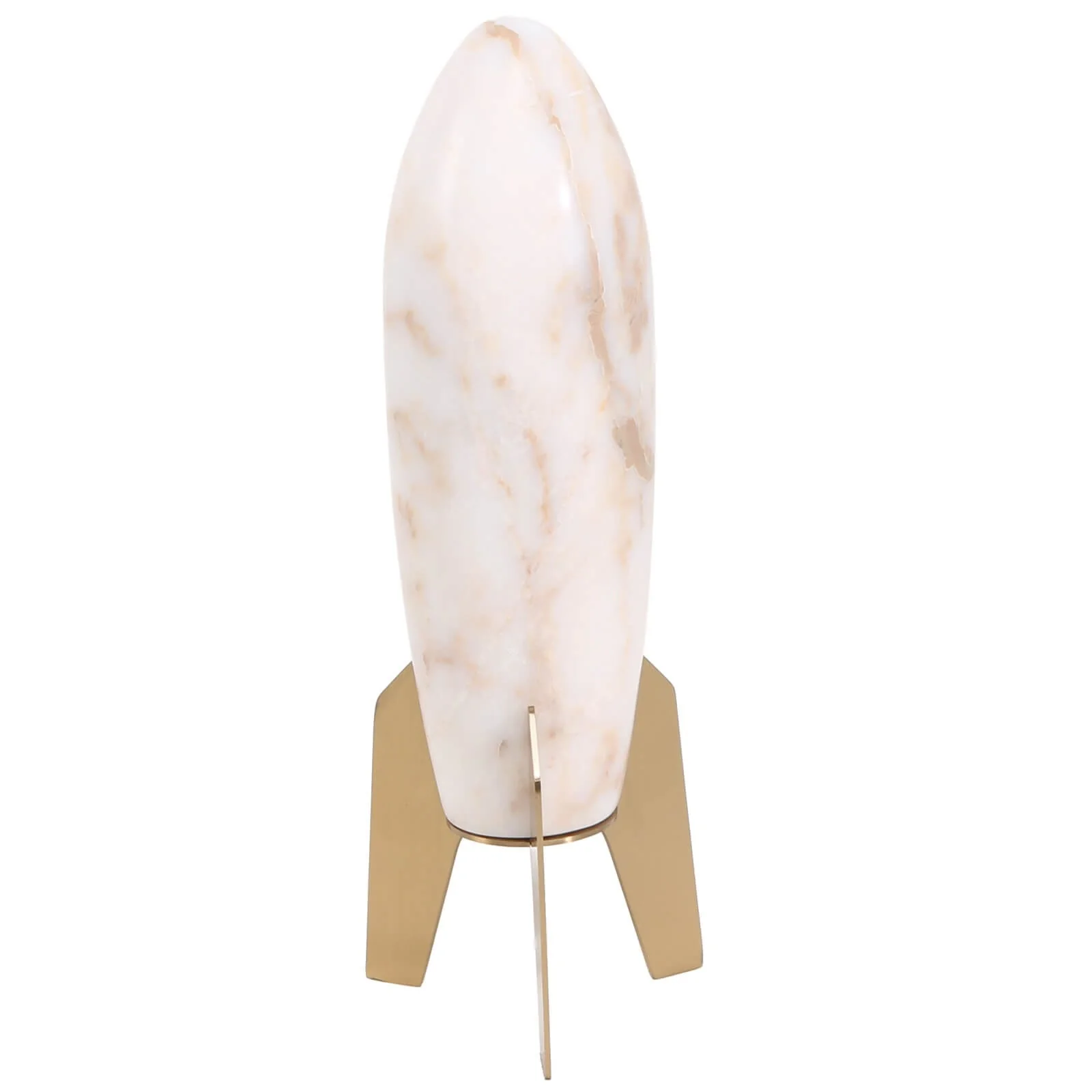 Keiichi Rocket Sculpture – White Marble – Large