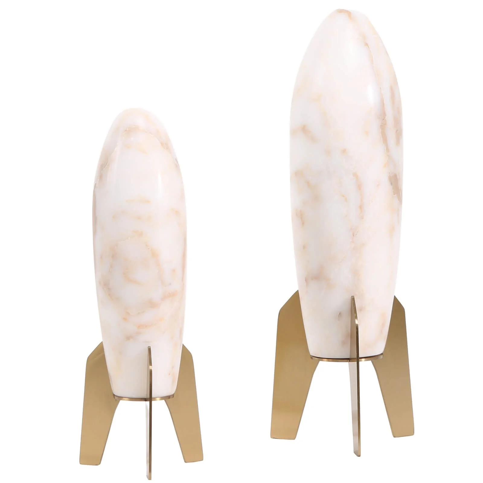 Keiichi Rocket Sculpture – White Marble – Small - Image 3