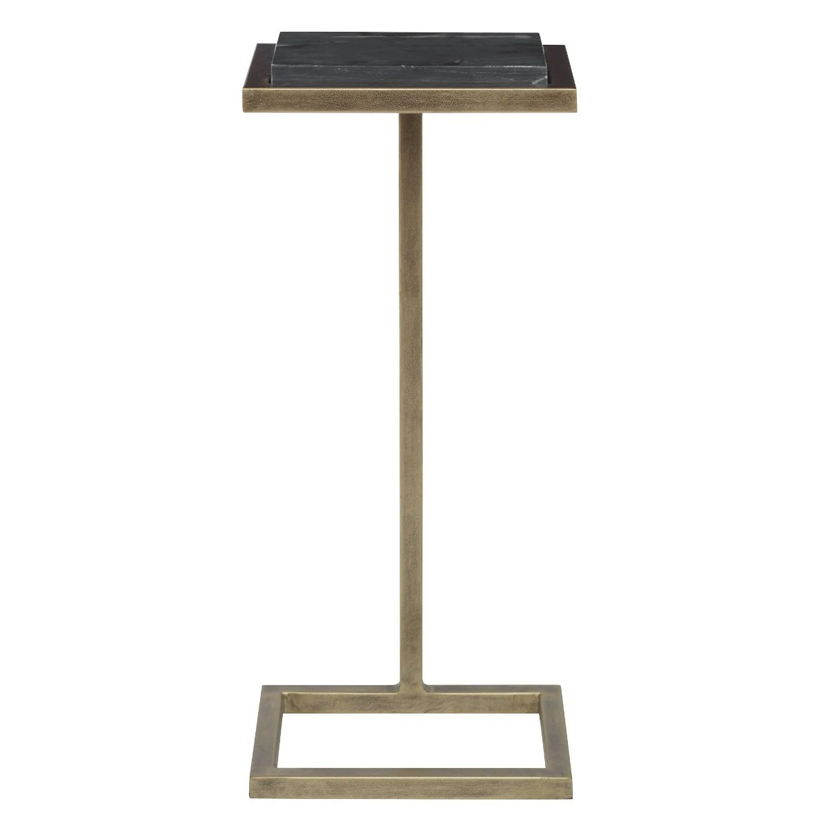 Keiichi Served Accent Table –  Black Marble & Brushed Gold - Image 3