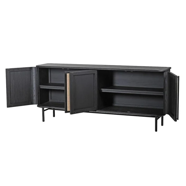 Keita Sideboard in Oak and Cane – 4 Doors - Image 3