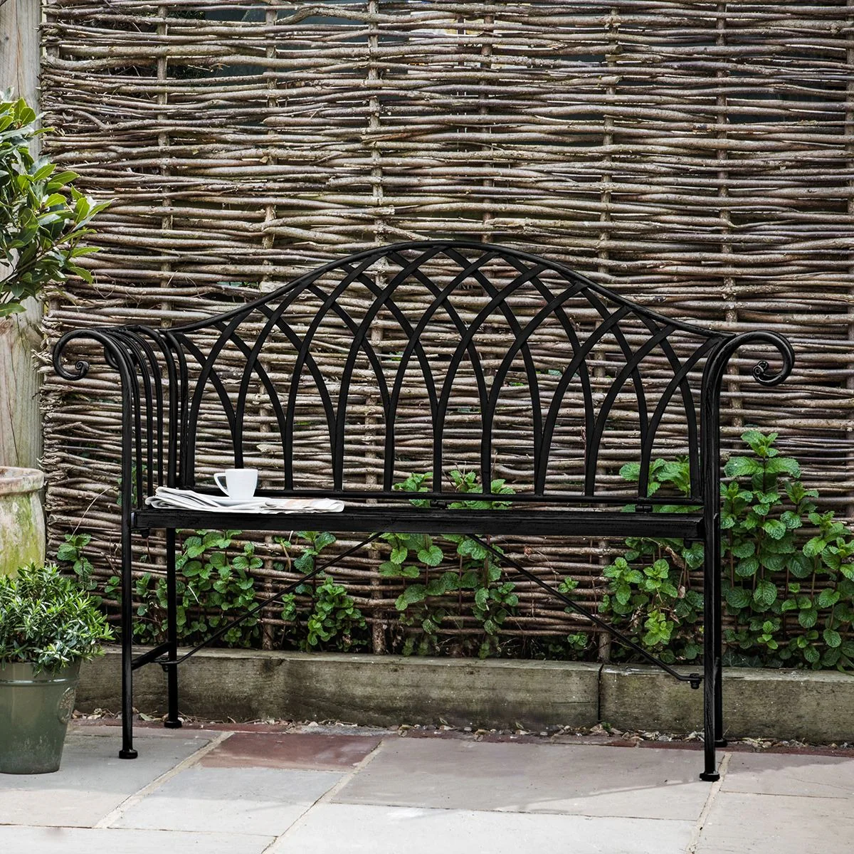 Kennard Outdoor Bench – Black - Image 2