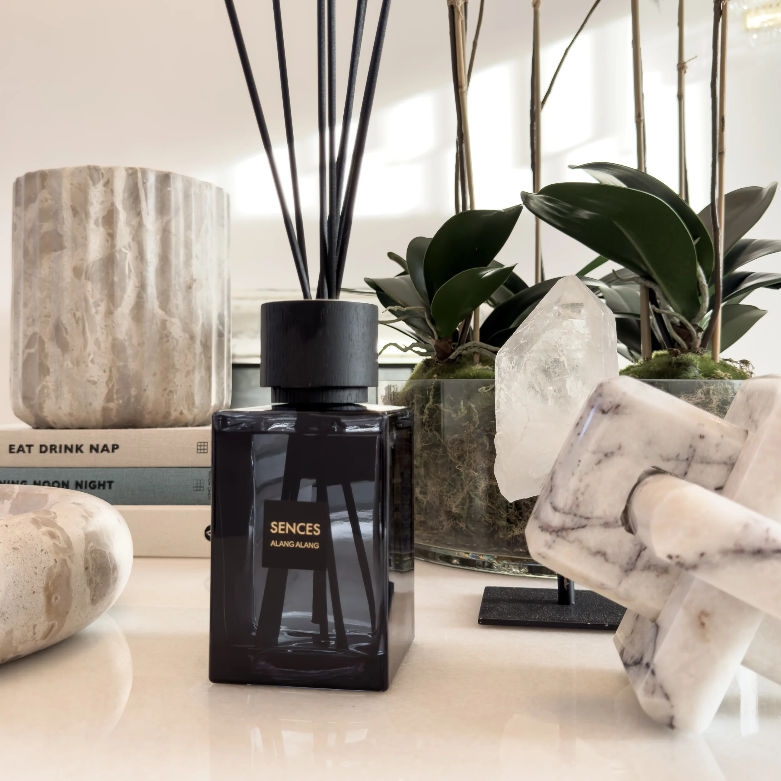 Large Amora Reed Diffuser with Onyx Glass Bottle - Image 6