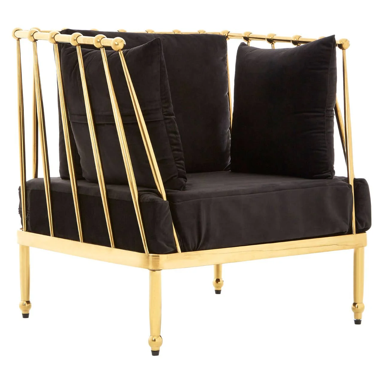 Laurent Chair with Metallic Gold Finish - Image 2