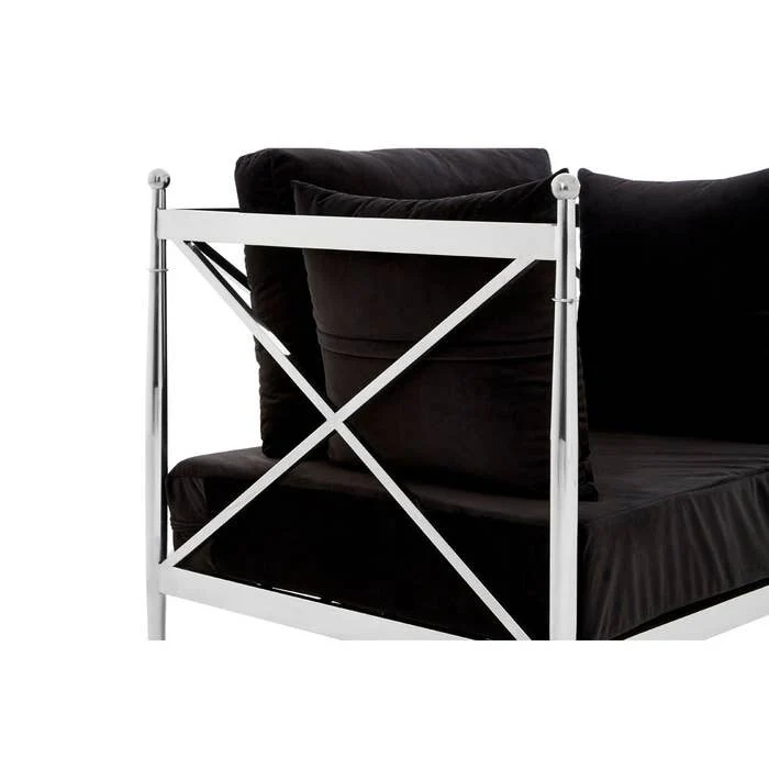 Laurent Chair with X-Frame and Metallic Silver Finish - Image 5