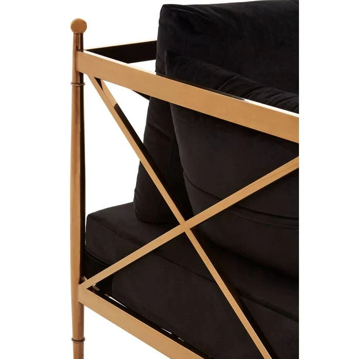 Laurent Chair with X-Frame and Metallic Rose Gold Finish - Image 5