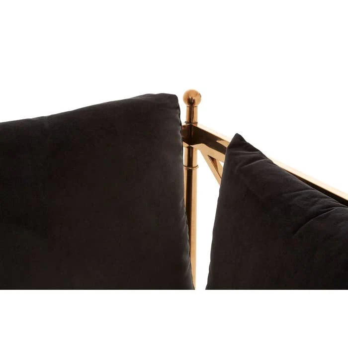 Laurent Chair with X-Frame and Metallic Rose Gold Finish - Image 6