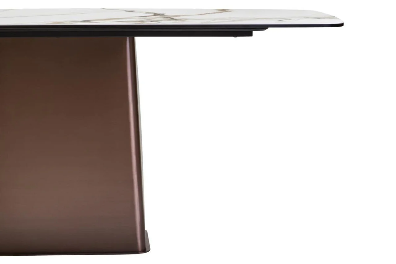 Leandro Dining Table – White Ceramic Marble Effect - Image 4