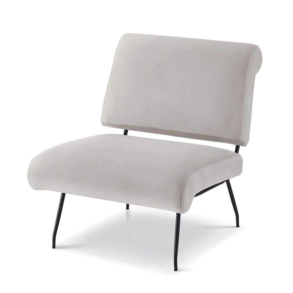 Liang & Eimil Abacus Occasional Chair - Gainsborough Ash Grey velvet - Image 2