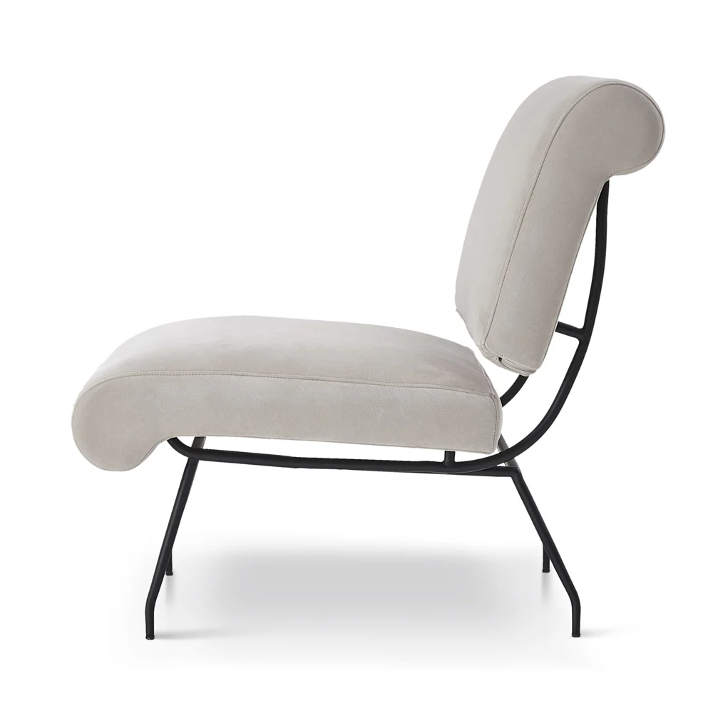 Liang & Eimil Abacus Occasional Chair - Gainsborough Ash Grey velvet - Image 3