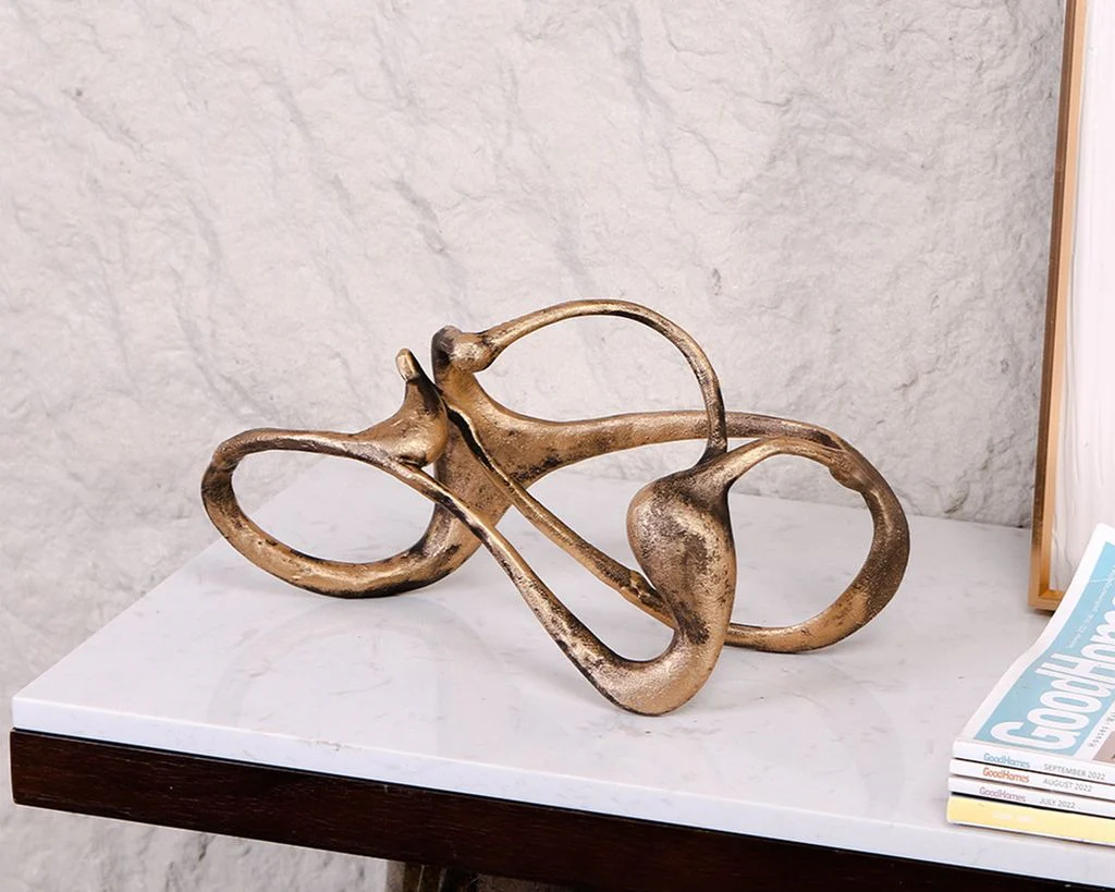 Liang & Eimil Aion Sculpture – Golden Bronze - Image 3