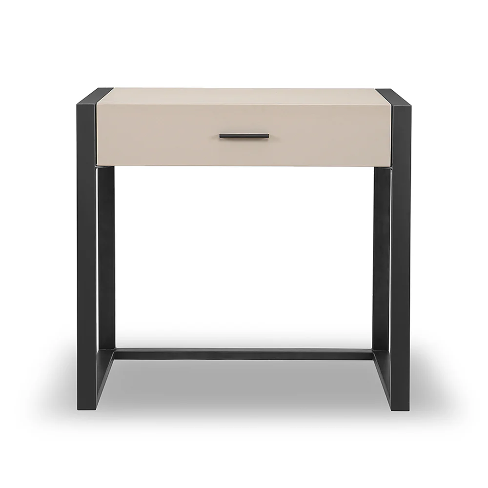 Liang & Eimil Almati Bedside Table in Mink Faux Leather