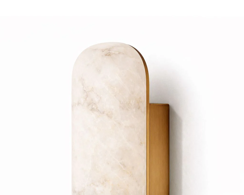 Liang & Eimil Alura IP44 Wall Light - Alabaster and Brushed Brass - Image 5