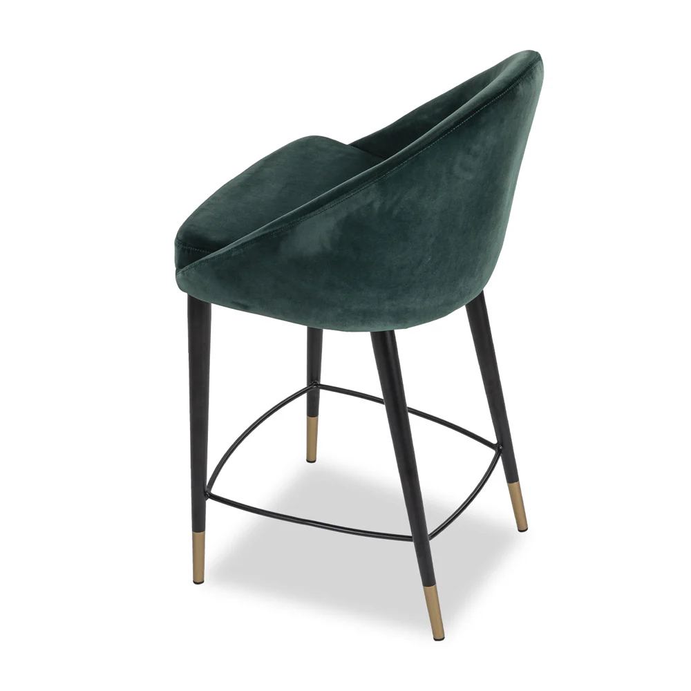 Liang & Eimil Arden Counter Stool - Gainsborough Emerald Green velvet - Image 3
