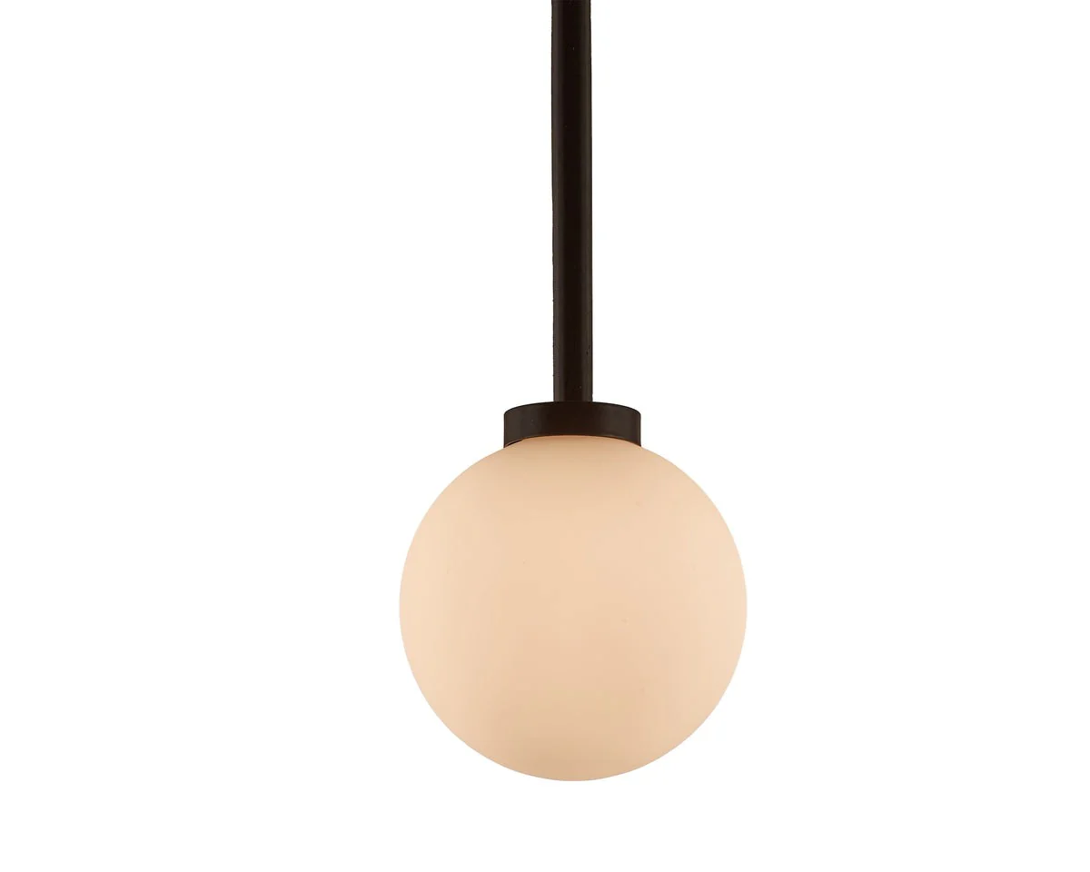 Liang & Eimil Arket Pendant Light – White Frosted Glass Globe/Black Metal - Image 3