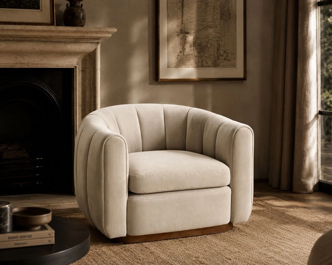 Liang & Eimil Arles Occasional Chair – Melbourne Stone Velvet - Image 8