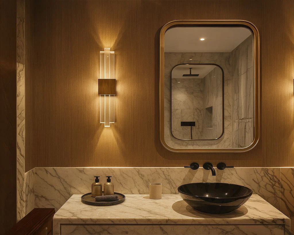 Liang & Eimil Bravura IP44 Wall Light - Acrylic and Brushed Brass - Image 8
