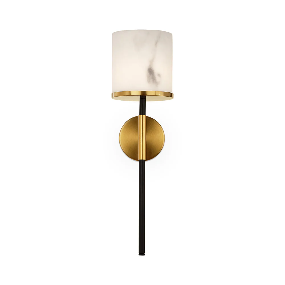 Liang & Eimil Callum Wall Light – Alabaster Effect, Brass & Black